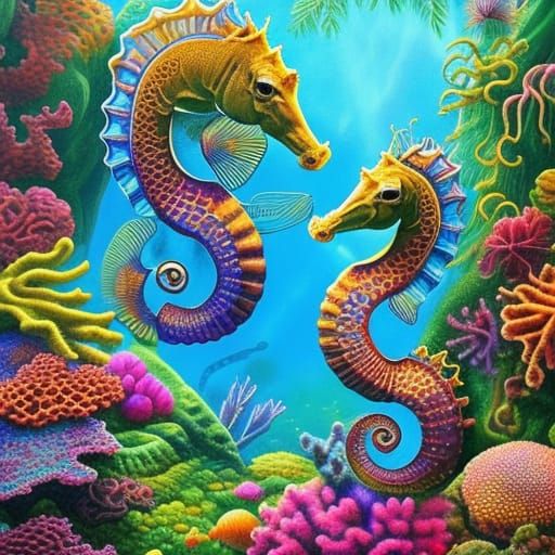 Beautiful seahorses
