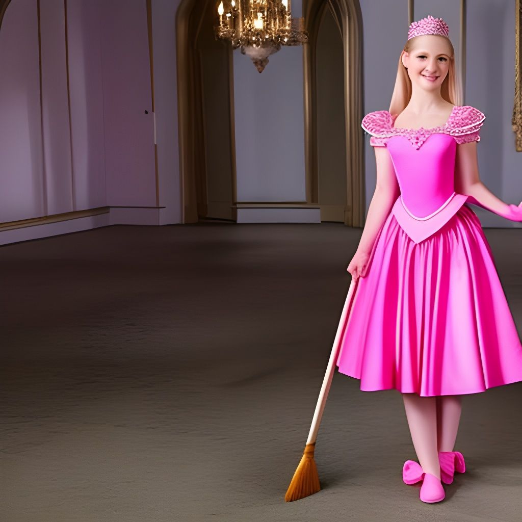 Princess sweeping the floor AI Generated Artwork NightCafe Creator