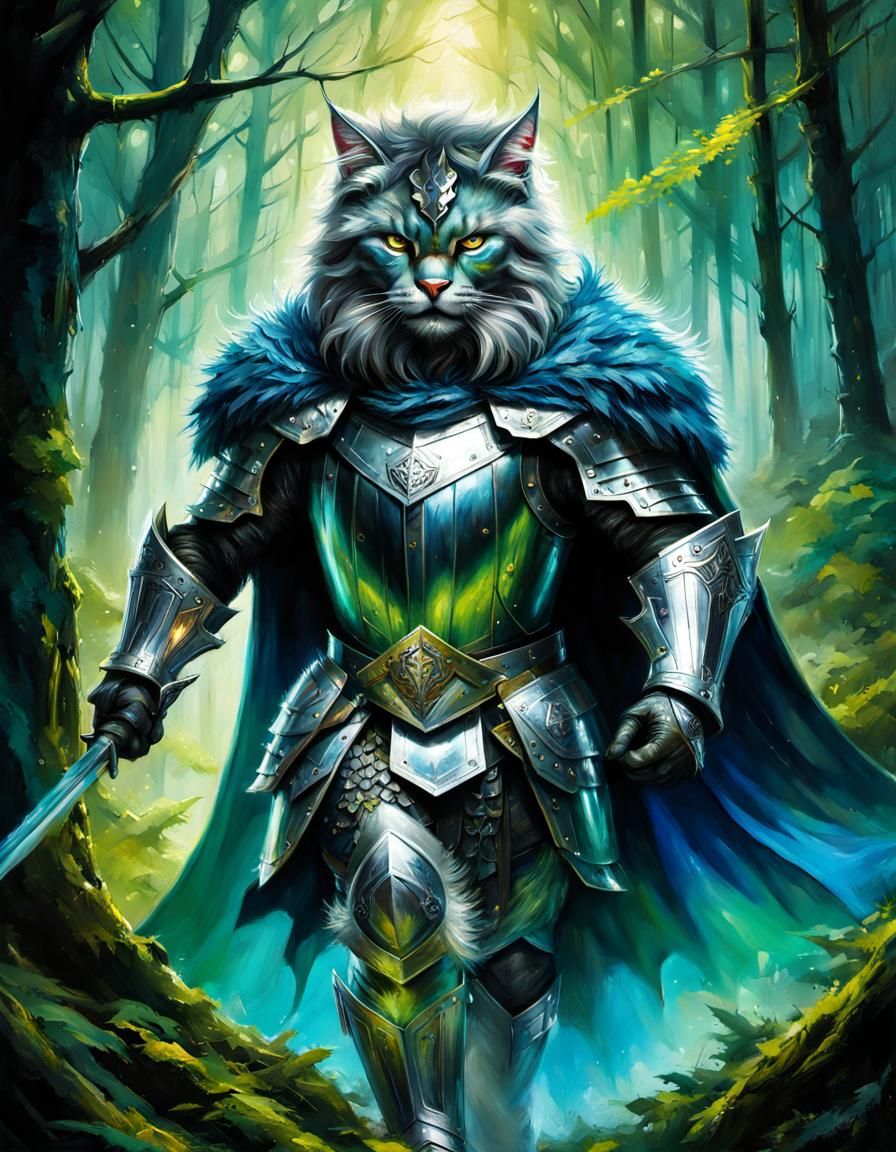 Sir Purrsalot Patrols the forest