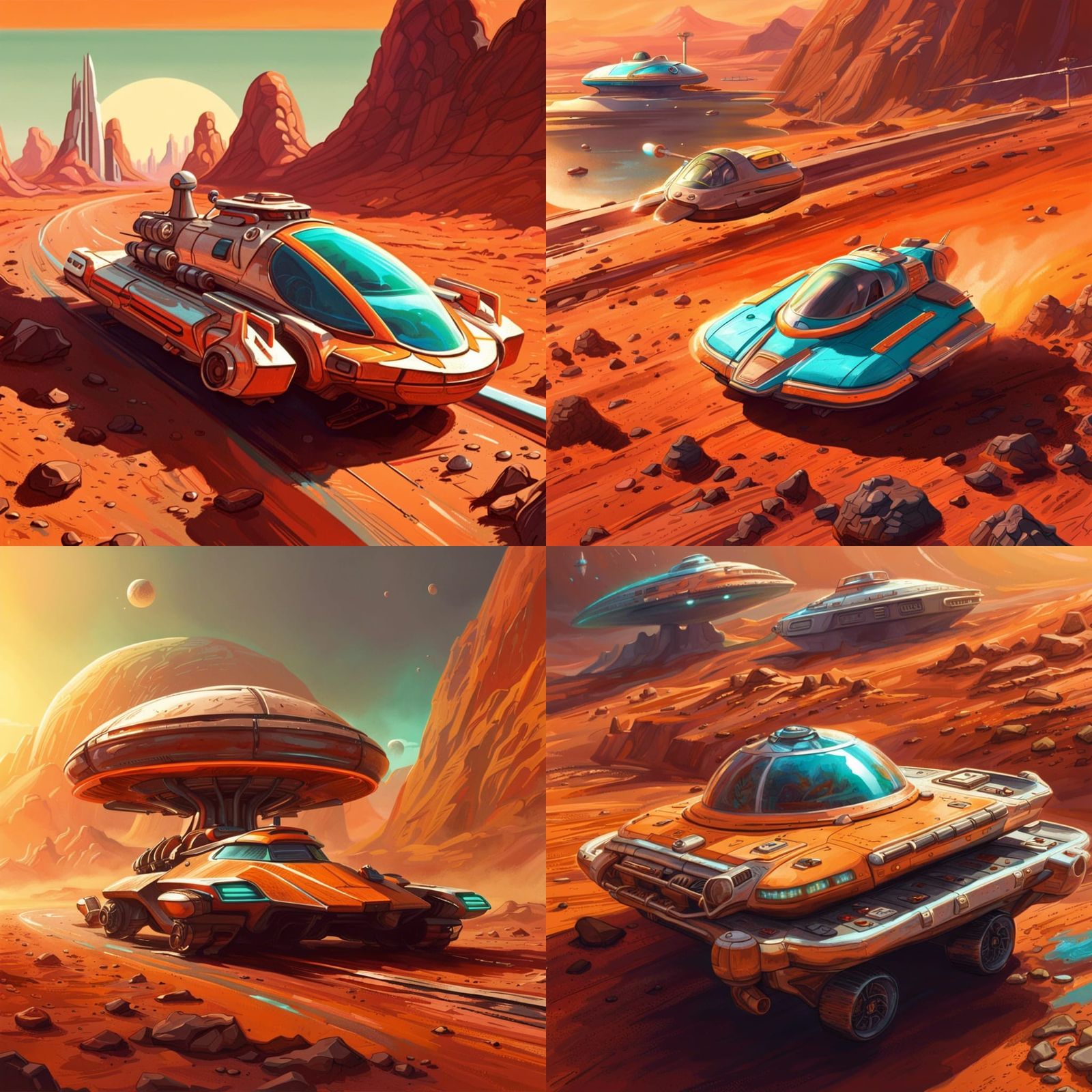 Retro futuristic car designs