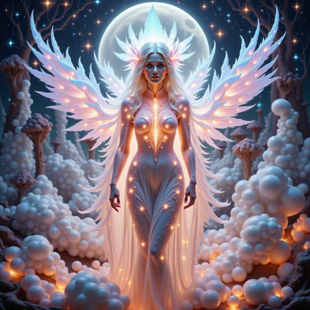 graceful ethreal goddess of the crystal moon <lora:Goddess Essence:1.0> 