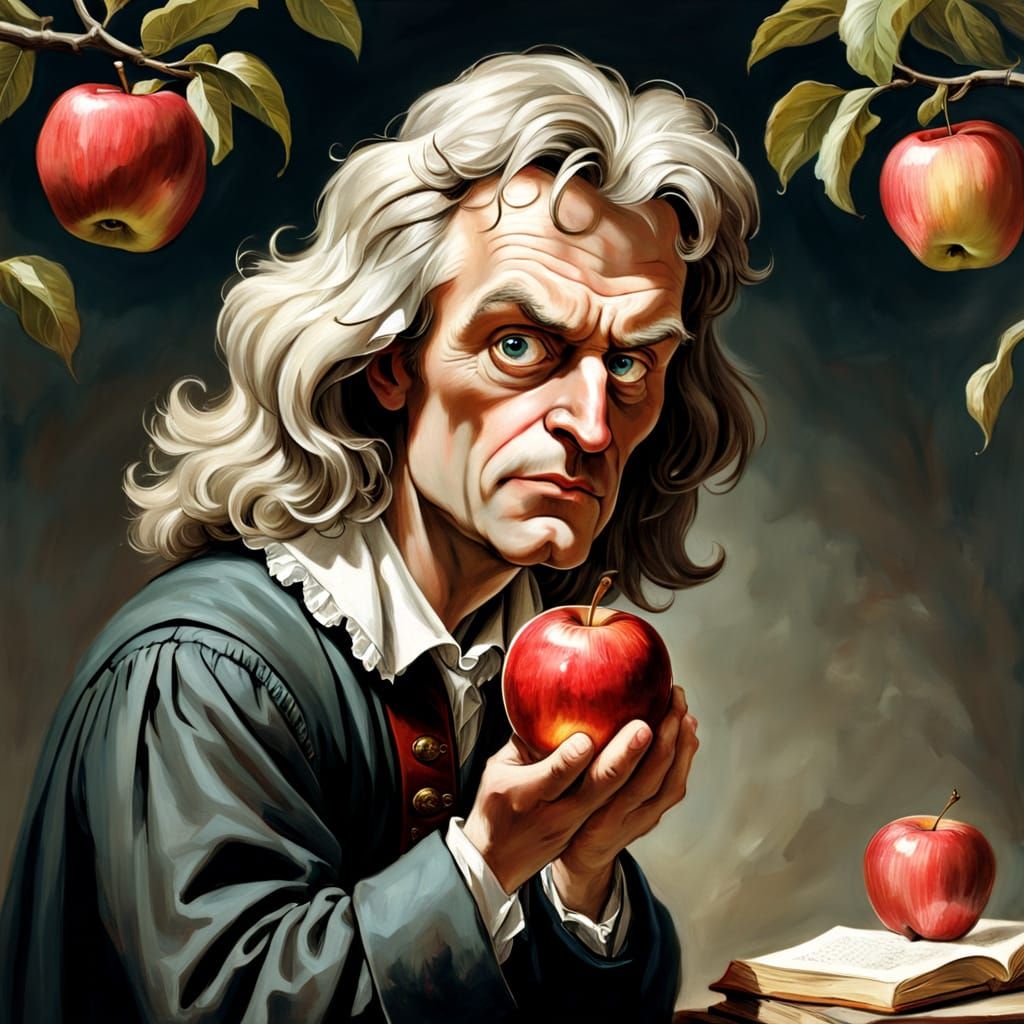 Caricature of Isaac Newton 