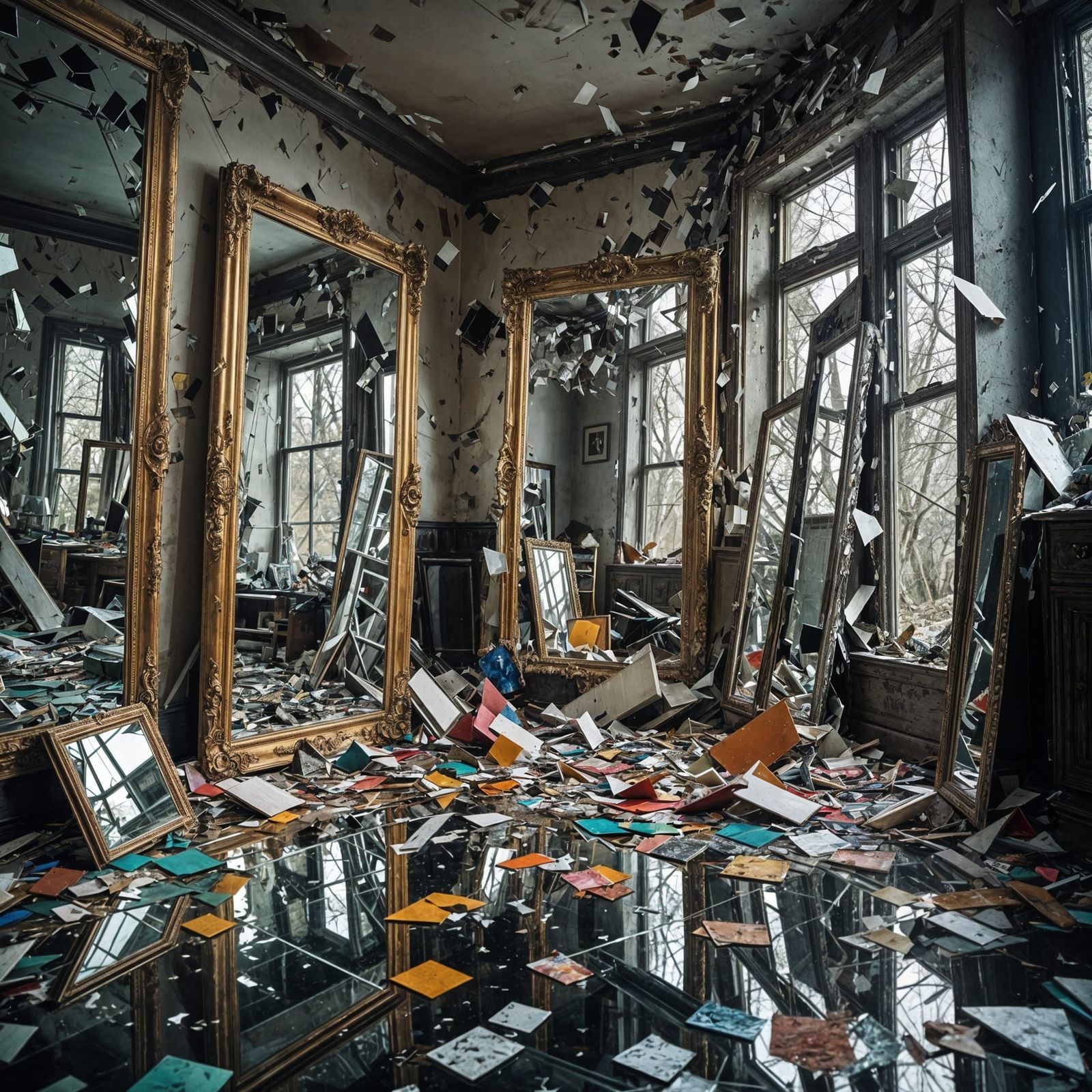 Reflection of Shattered Mirrors   by @Maarten Smeets