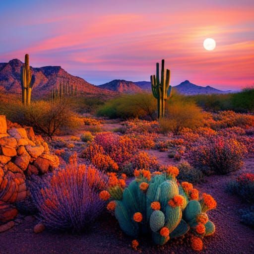 Desert Gardens AI Generated Artwork NightCafe Creator