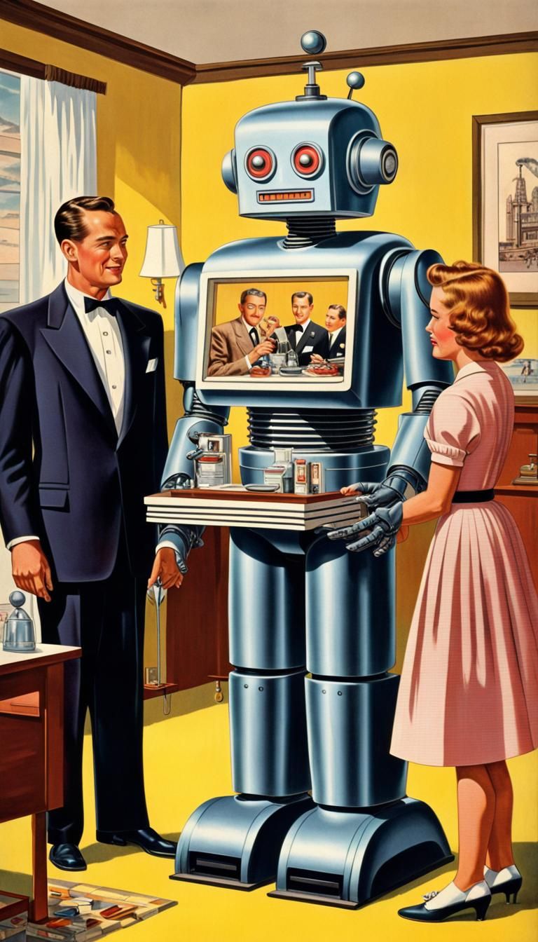 1950 robotic butler.  by @Real Courte