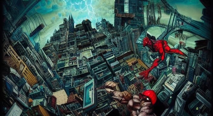 Marvel Comics, Studio Ghibli, ultra-detailed,  hyper-colors,...