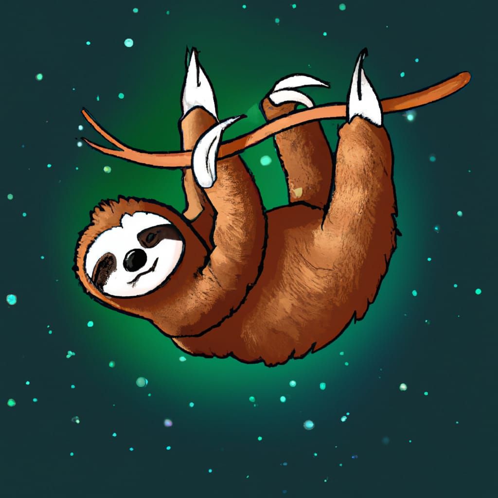 Lazy Sloth floating in space
