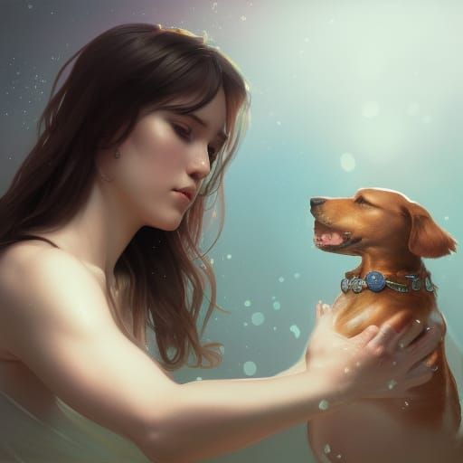Baby with a dog