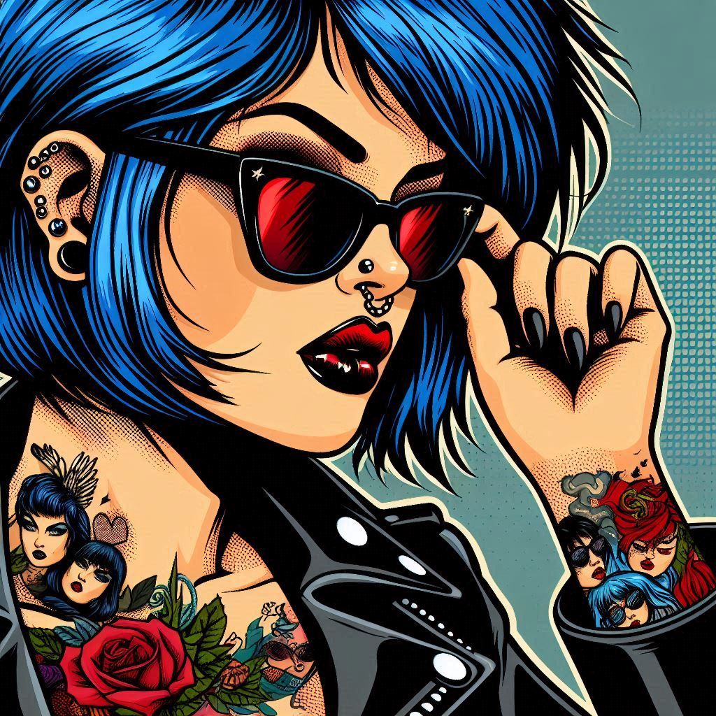 blue  haired punkgirl