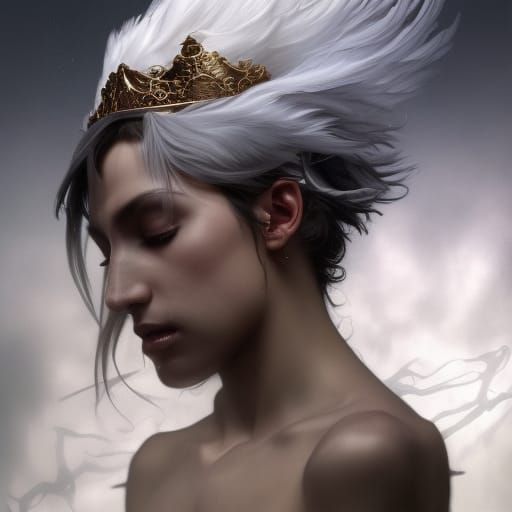 Dream lord, king, crown, fantasy, dark, magical touch, grey,...