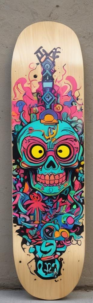 Skateboard Deck Art - AI Generated Artwork - NightCafe Creator