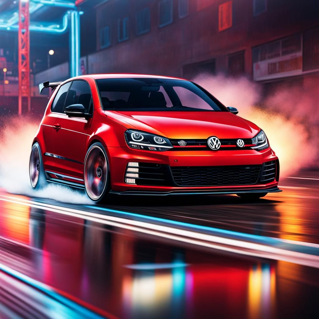 Volkswagen GTI drifting