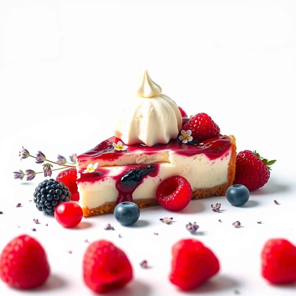 🍓🫐A slice of berry cheesecake 🫐🍓  by @onelisa