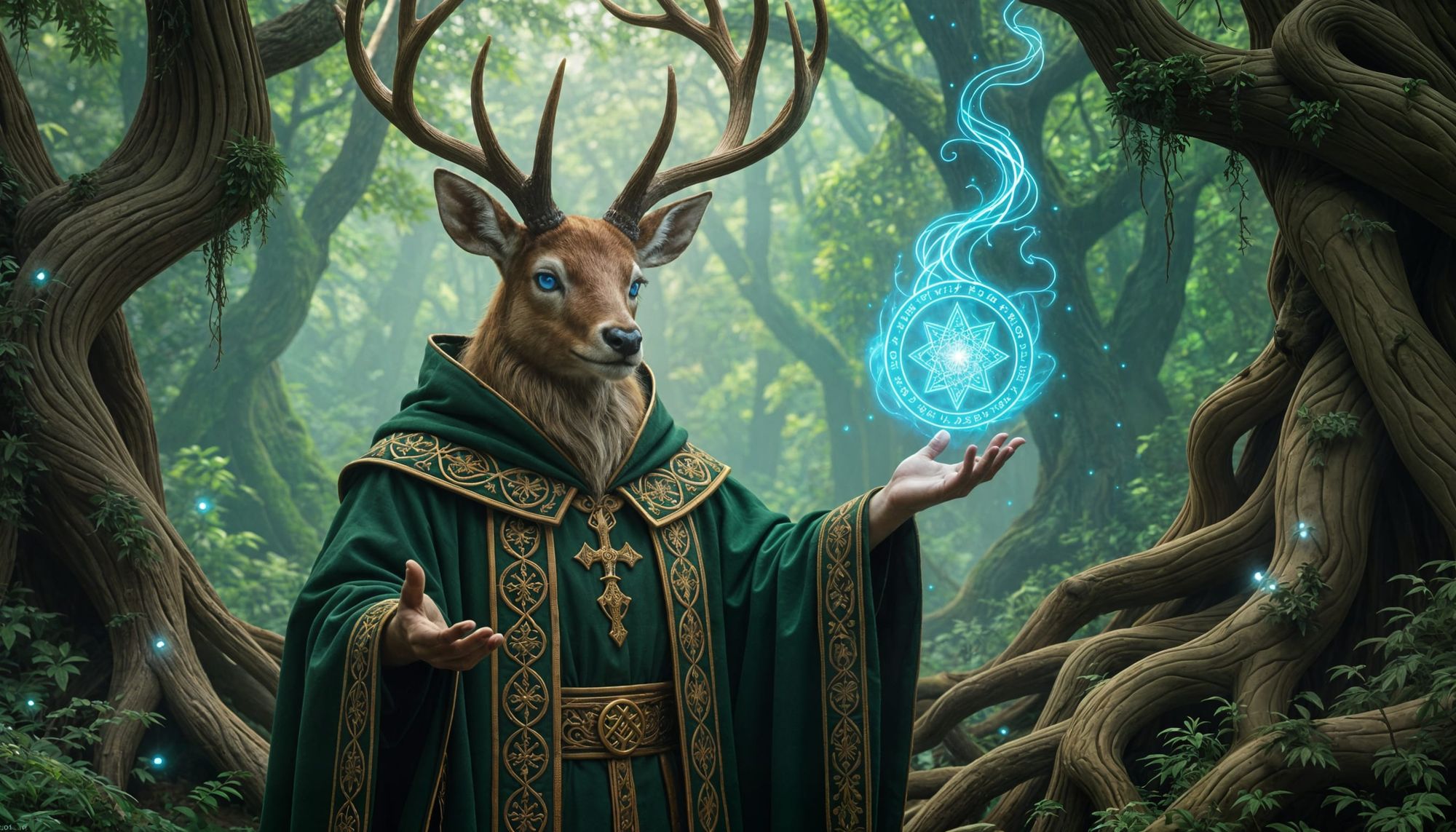 Omikyr Druid Deertamus Fianna Prepares To Open An Interdimensional Portal