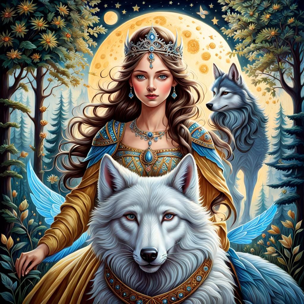 The Princess and the Wolf (2) - AI Generated Artwork - NightCafe Creator