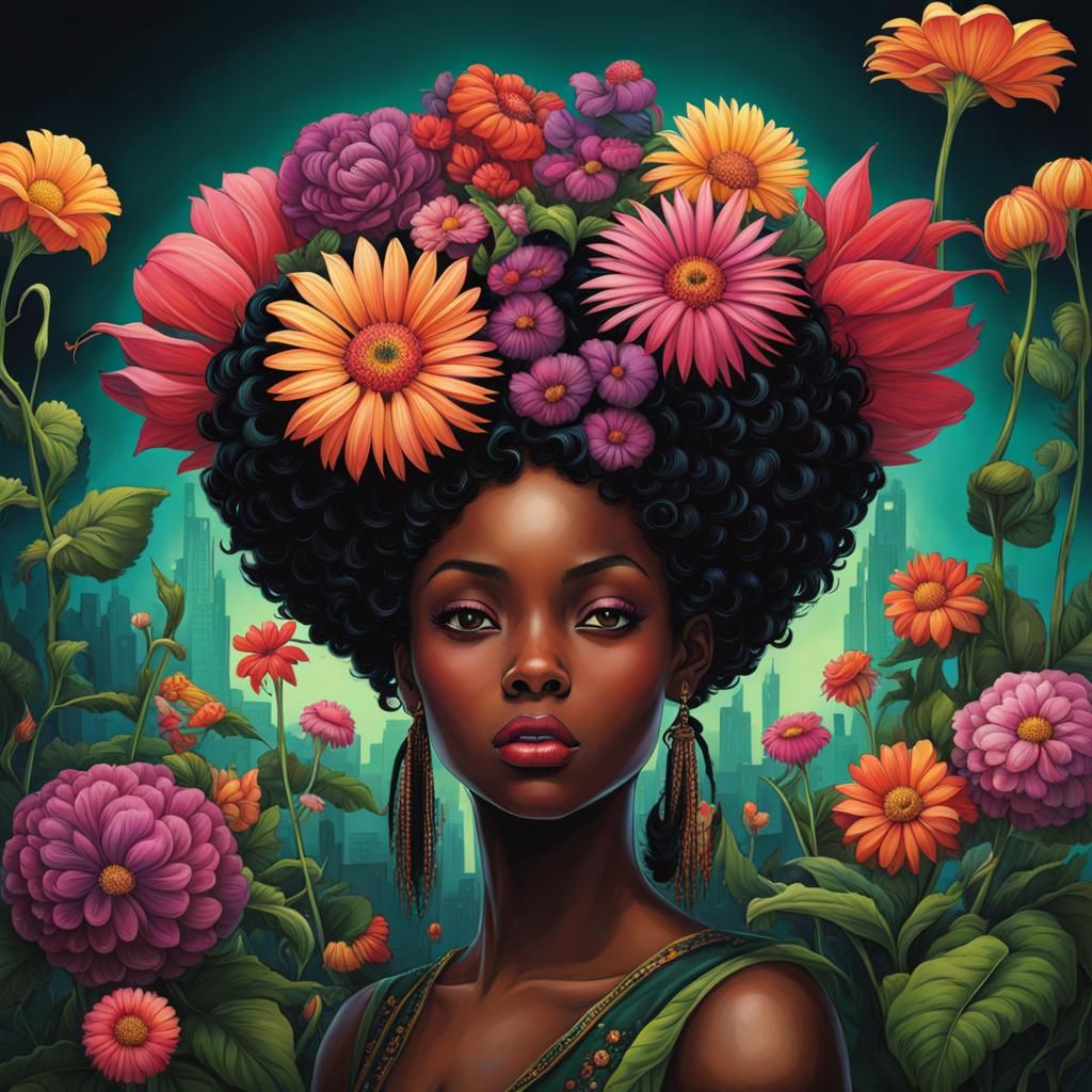 flower black girl