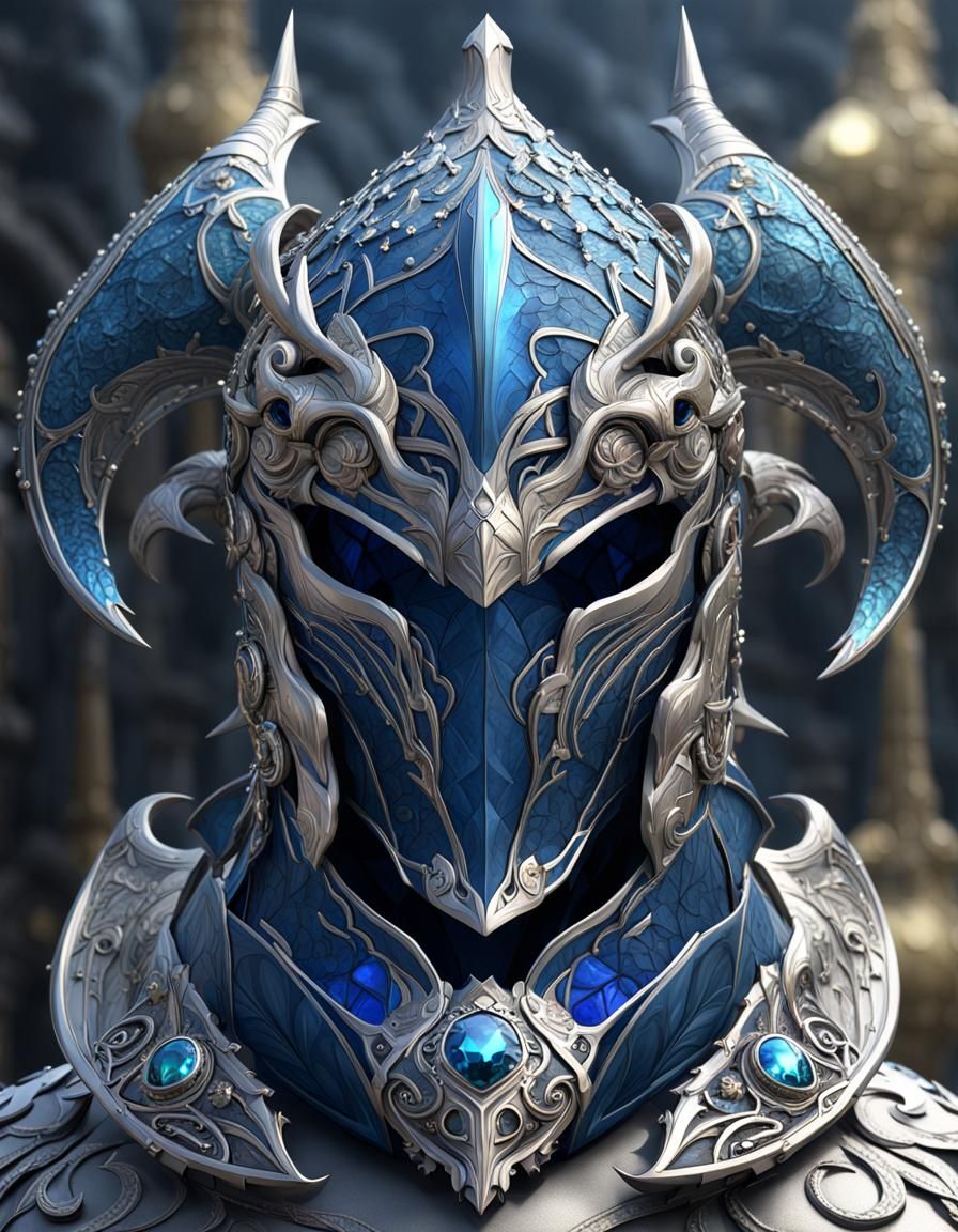 Nīli Beṅki. The helmet of the ancient.  by @Mangafalcon