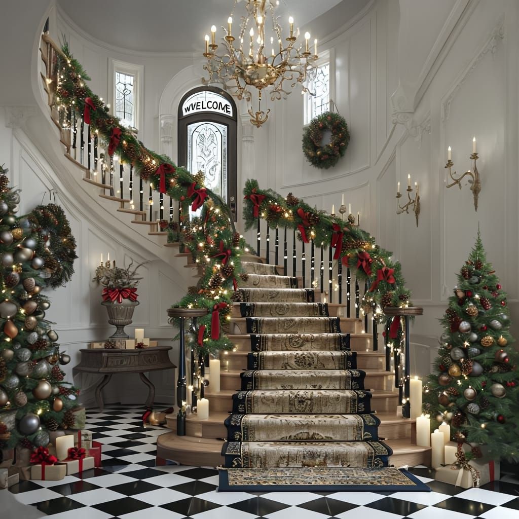 Festive Holiday Grand Entrance Interior