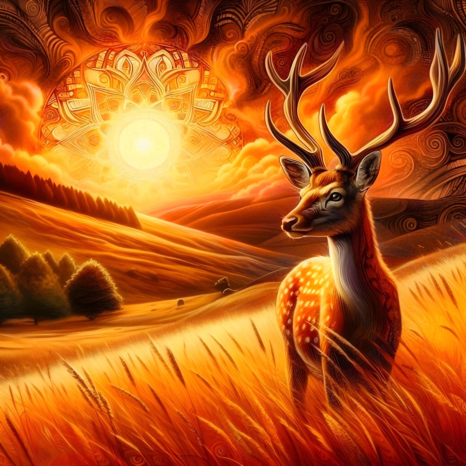 Orange Deer at Sunset   by @FalleN 