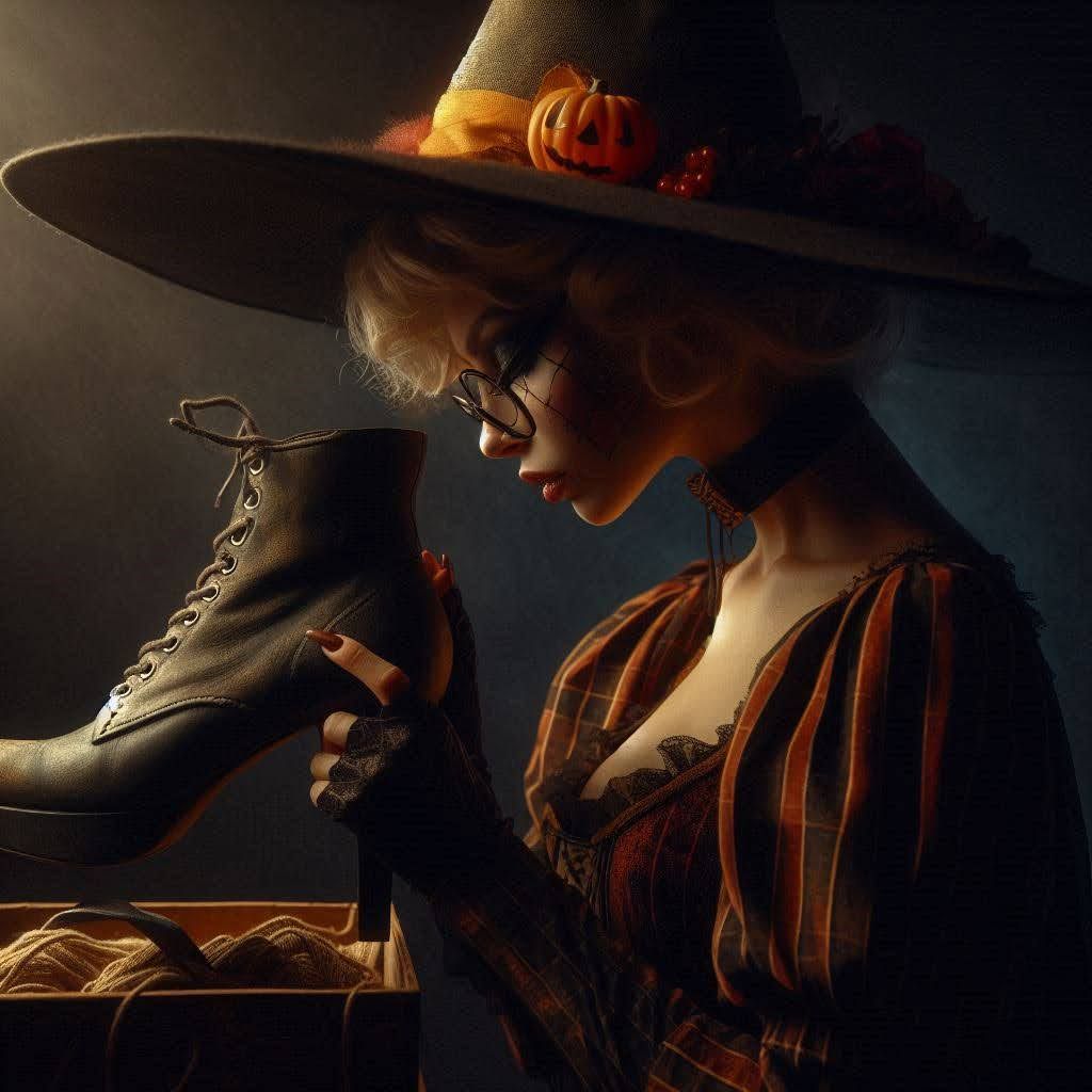 "Why won't the witch wear tight shoes? Because she doesn't w...