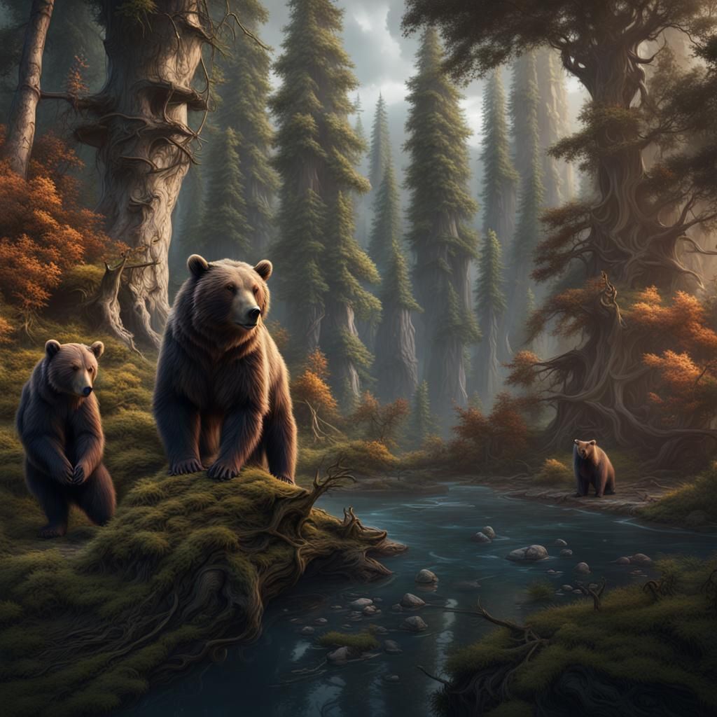 Bears in the woods   by @Tiffa_Knee