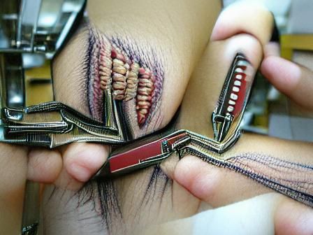 Zipper tattoo