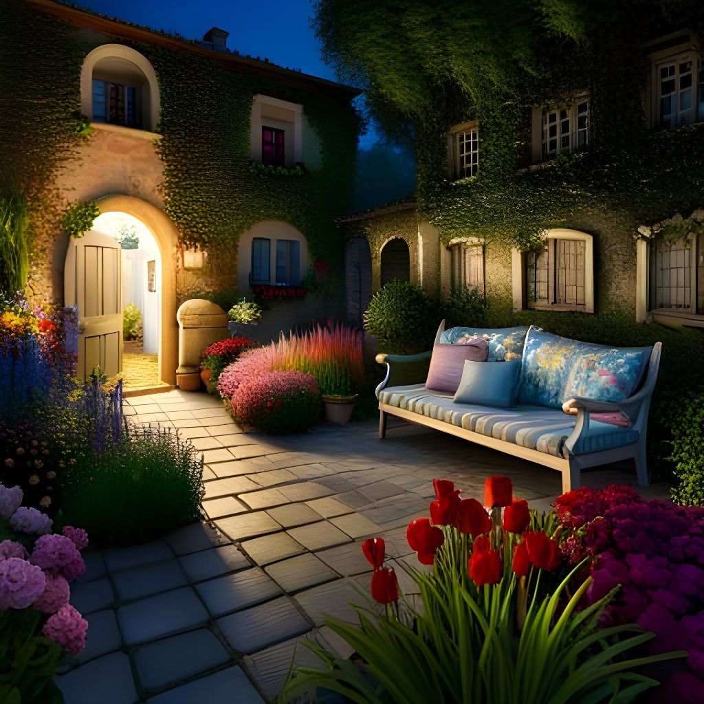 private garden at night  by @forge4ward
