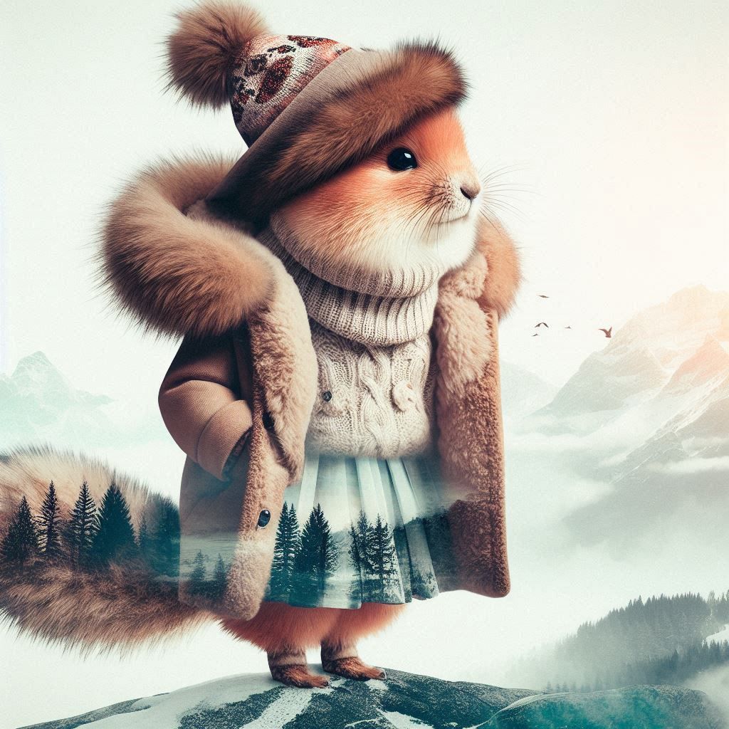 double exposure beautiful fantasy DALL-E 3 portrait landscape..