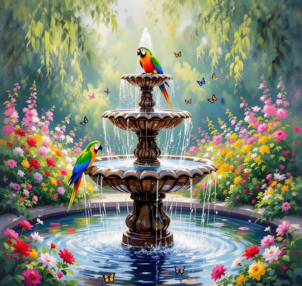 Parrot Fountain  by @Macfoggy