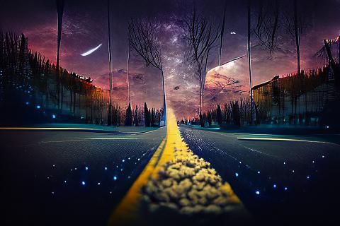 The midnight sky is the road in taking 2