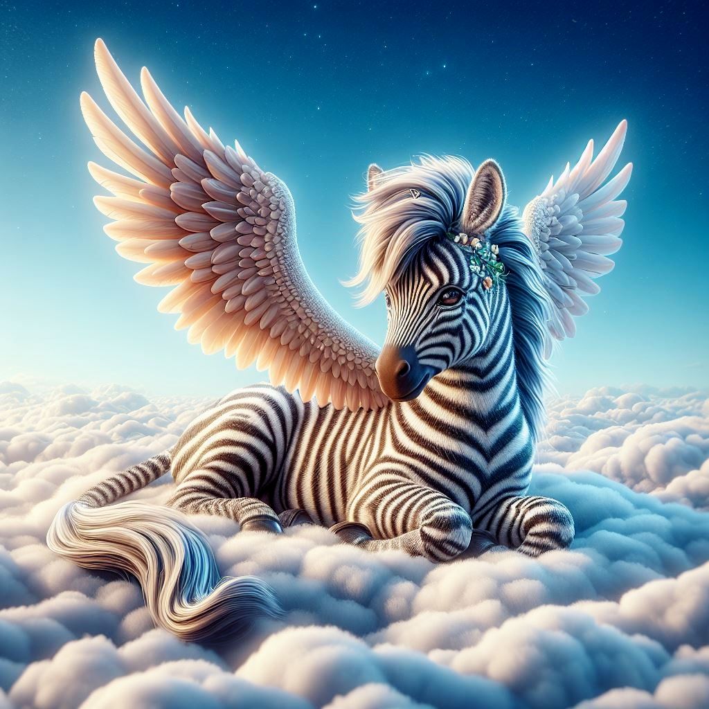 Zebra Pegasus - AI Generated Artwork - NightCafe Creator