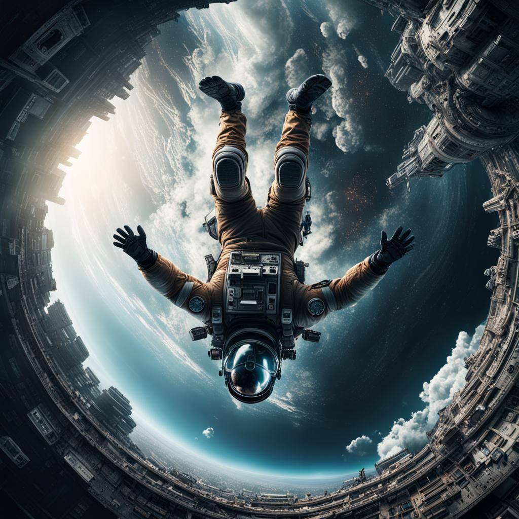 Upside down astronaut  by @Jenn