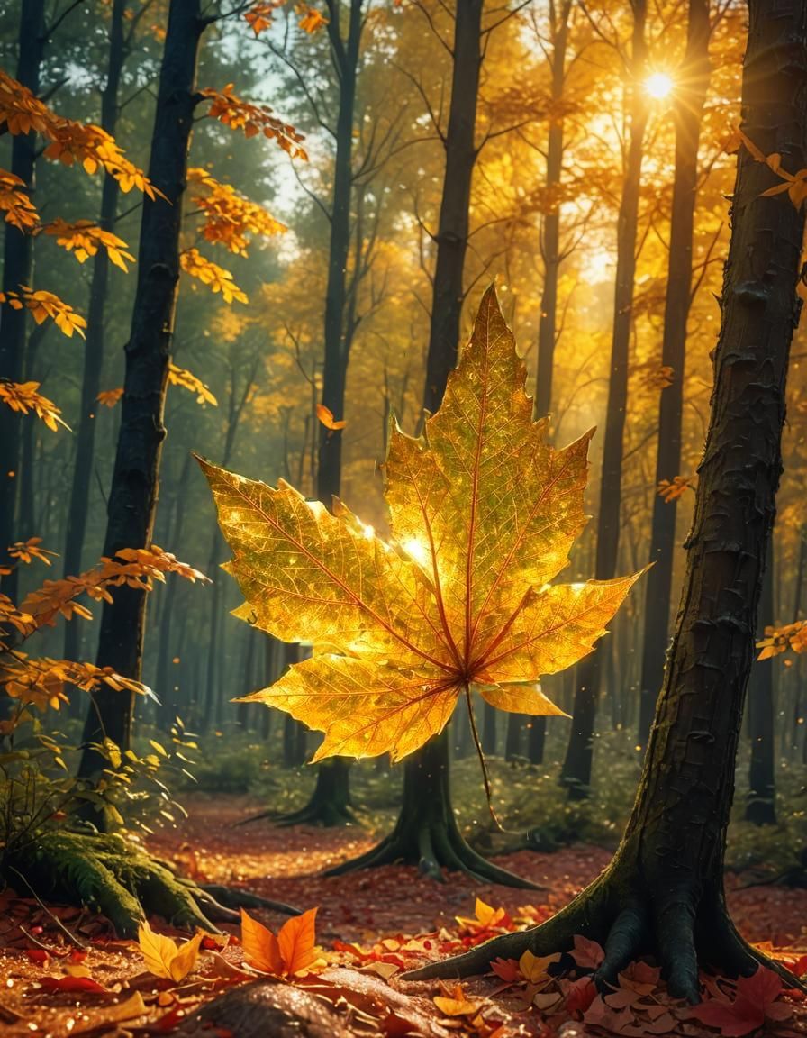 The flight of a leaf in an autumn forest  by @SrgGrkv
