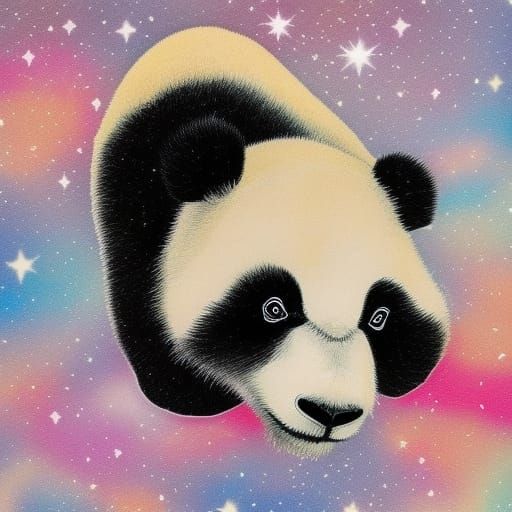 A mystical panda in space