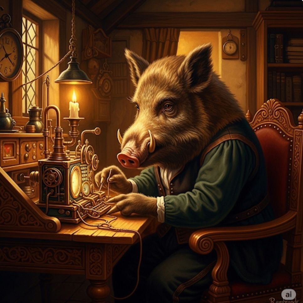 Mr Boar - in the style of Rembrandt