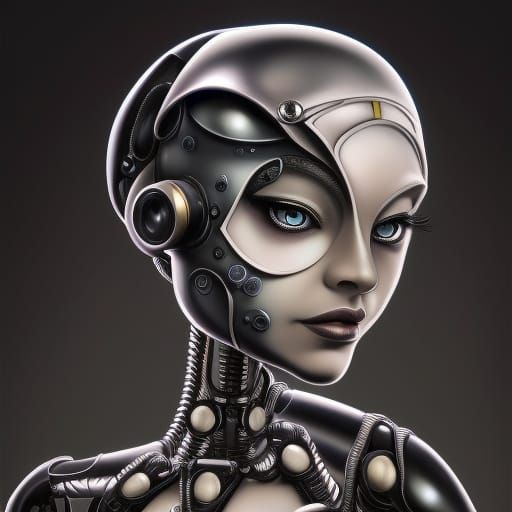 Anthropomorphic Female Cobra Cyborg, inspired by Margaret Keane and ...