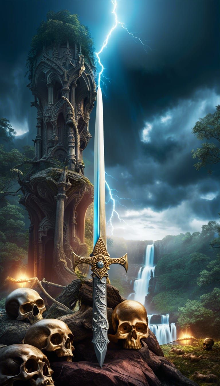 Lightning sword  by @Roswarcus