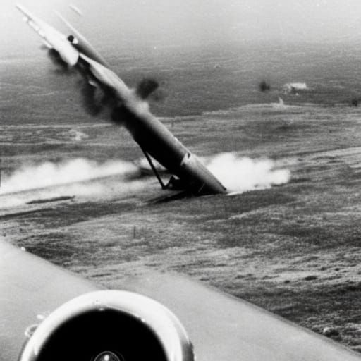 Airplane shot down by anti aircraft gun in war - AI Generated Artwork ...