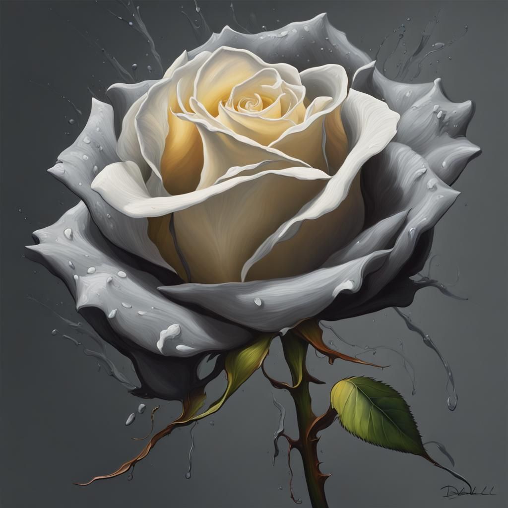 single white rose