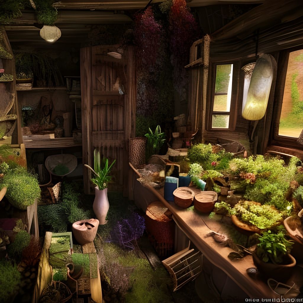 Herbalist's preparation table  by @Fungidelight