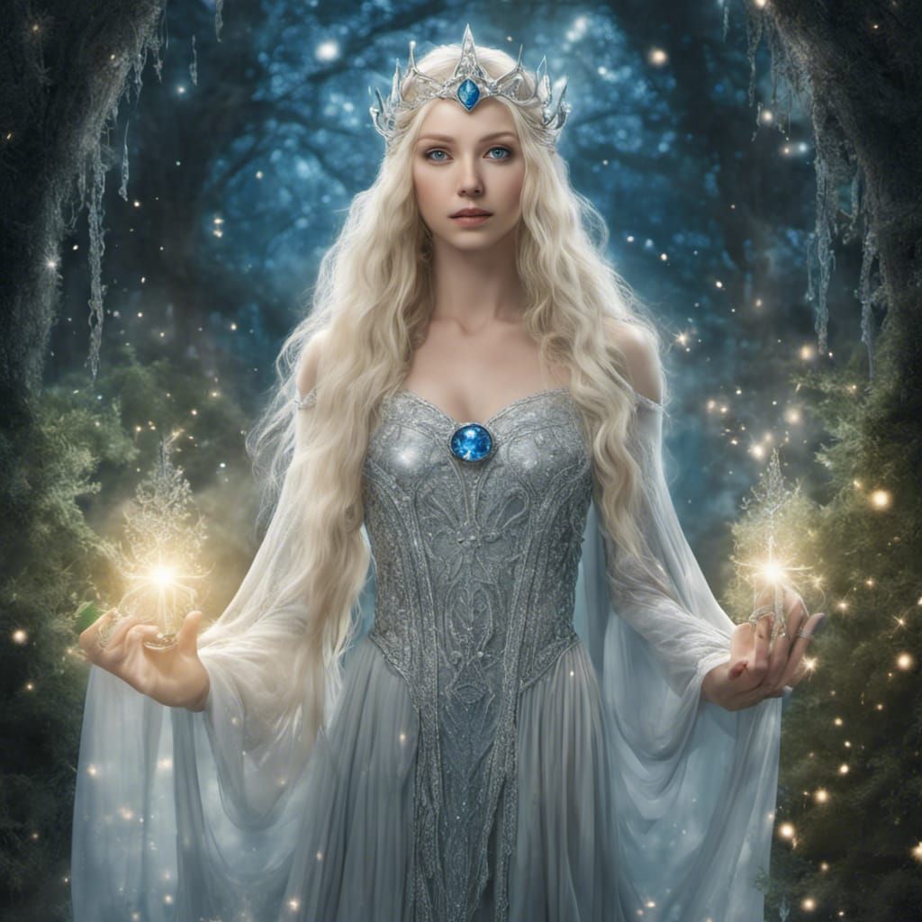 Galadriel Lord of the Rings Platinum Blond Female Elven Maiden Wearing ...