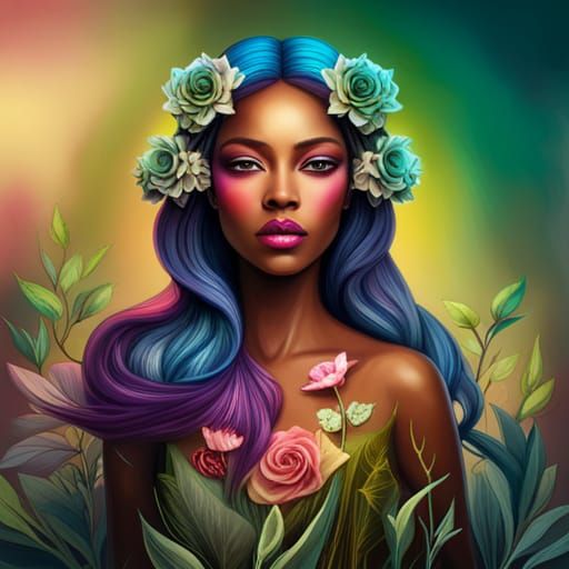 Mystical Goddess May Flowers - AI Generated Artwork - NightCafe Creator