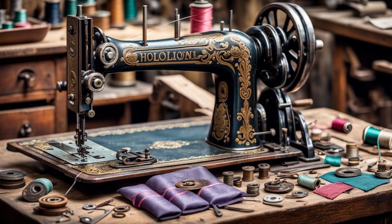 vintage sewing machine.  by @undefined