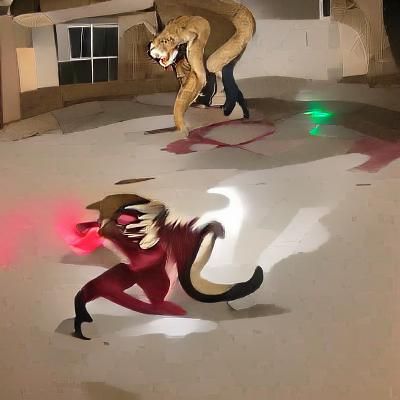 cougar fursona demon fight