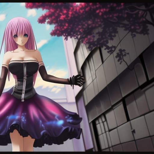 Ethereal Anime Girl in Fantasy Landscape