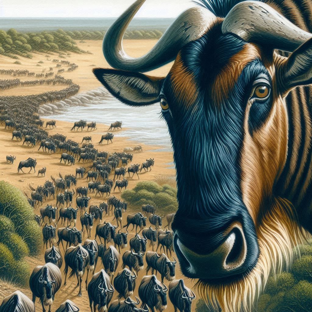 The Gnu or Wildebeest is Africa's Migratory Master!