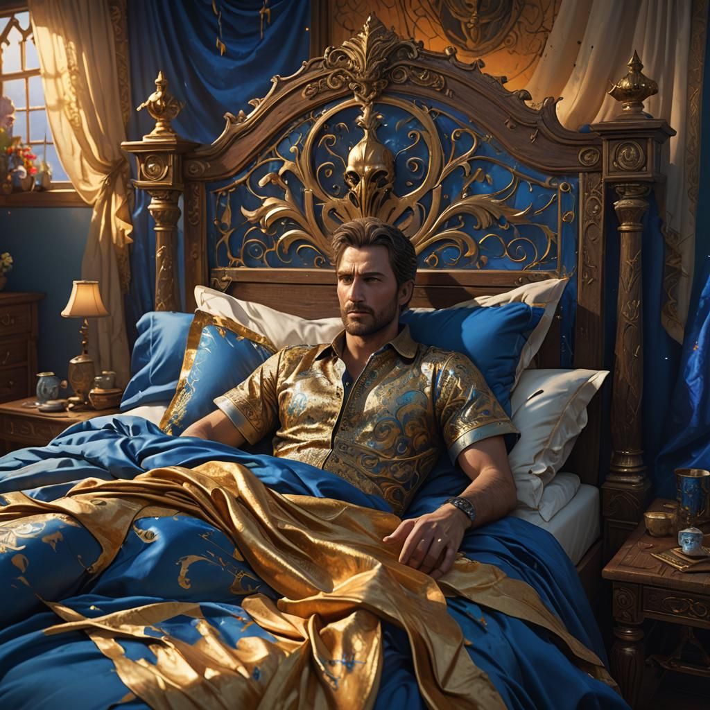 Man Swallowed by Bed in Fantastical Concept Art