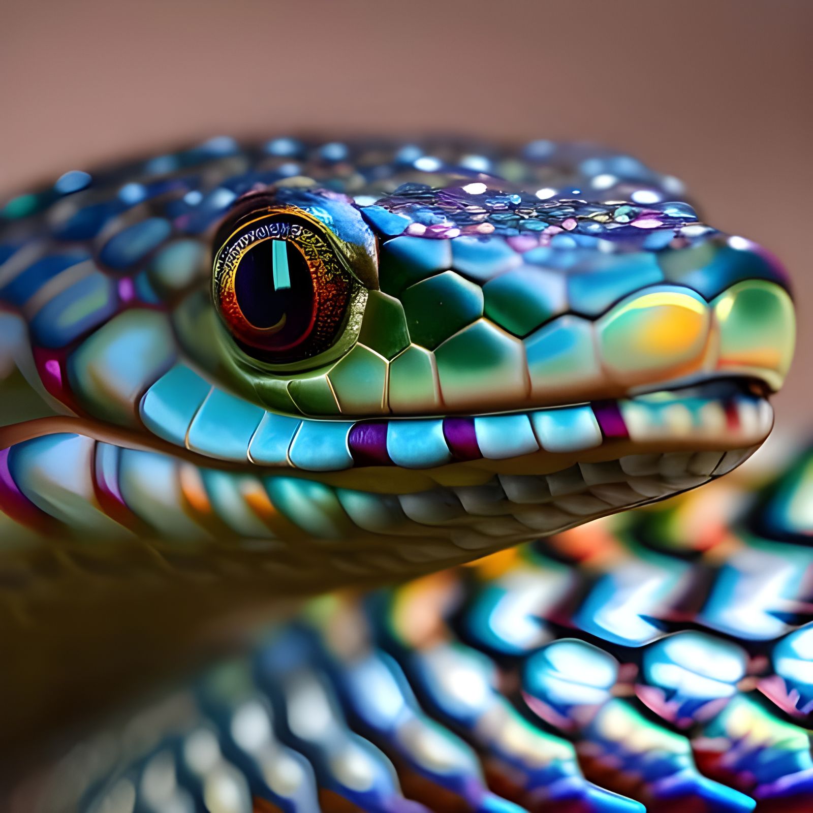 Rainbow snake  by @IDKrainbow