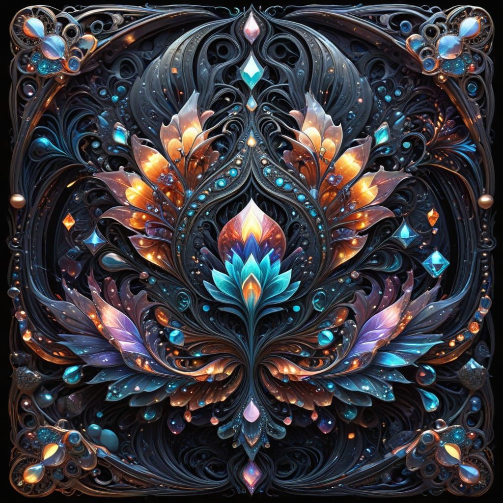 African American King and Queen of Hearts in Opalescent Sple...