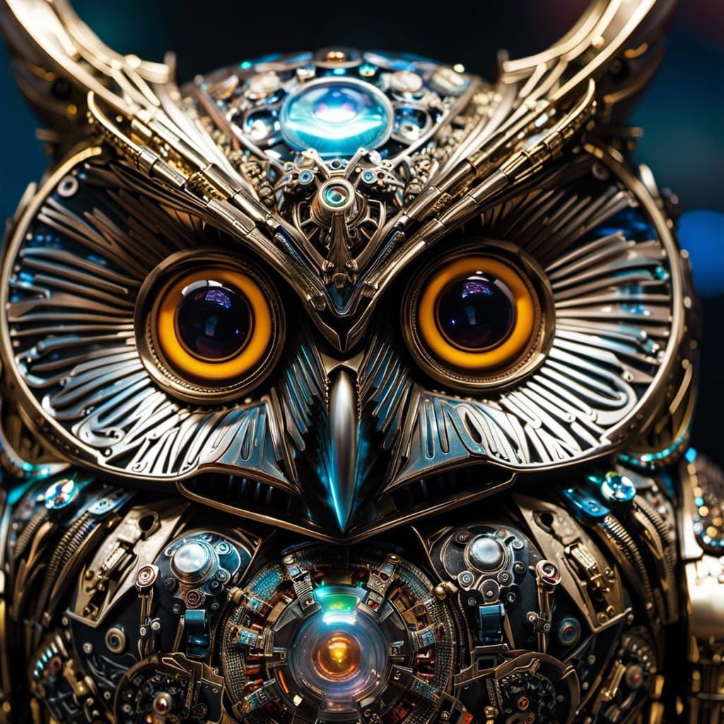 Robot Owl AI Generated Artwork NightCafe Creator